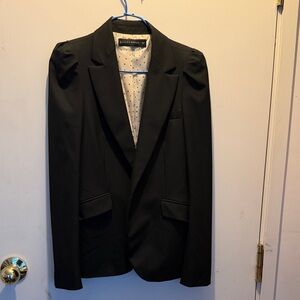 Shoulder padded Black Blazer with star Lining